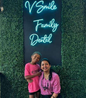 dr. vijaya kallam with a little one in Frisco