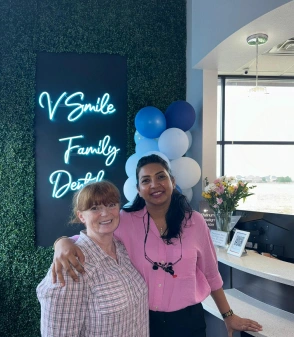frisco dentist with a patient during dental checkup